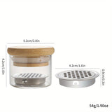 Vaso Limpiador de Pinceles para Uñas con Malla de Acero Inoxidable - Diseño Resistente al Calor y Tapa de Madera, Operación Manual Sin Olores, Mantenimiento Eficiente de Gel y Acrílico, Portapinceles Elegante