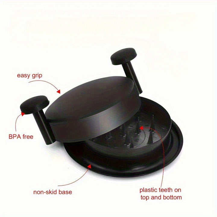 1pc Picadora de Carne y Alimentos Manual - Reutilizable y Apto para Lavavajillas, Base Antideslizante, Mango Ergonómico, Material PP para Pollo, Res, Verduras, Frutos Secos - Accesorio de Cocina Compacto para Preparación de Alimentos