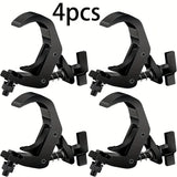 4 piezas de ganchos de luz de escenario de aluminio ajustables - Ganchos de luz par negros para uso al aire libre, aluminio duradero con capacidad de carga de 150 kg, se adapta a tubos de 40 mm-60 mm, diseño resistente para eventos iluminados, accesorios