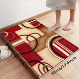 Alfombra cuadrada con diseño de círculos rojos elegante, suave de franela, resistente al desgaste, para decoración de dormitorio y sala