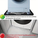 Almohadilla de lavadora de plástico de silicona con 4 bases elevadas para limpiar debajo, protector de suelo antideslizante, bandeja de refrigerador antiofusión, almohadilla de secadora multifuncional duradera, lavadora de vino para mini refrigerador, ma