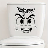 1 pieza de Calcomanía para Tapa de Inodoro con Expresión Creativa en Español BRUP - "¡Súbeme!" Diseño de Cara de Dibujos Animados, Pegatina Fácil y Extraíble de PVC para Baño, Dormitorio, Sala de Estar, Decoración de Porche, Adhesivos para Inodoros