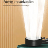Un cabezal de ducha portátil con soporte y manguera, con 5 modos de flujo de agua ajustables, boquilla de ducha para baño, cabezal de ducha, accesorios de hardware para baño y suministros para baño.