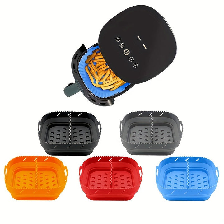 Bandeja de silicona para freidora de aire de alta calidad de 21.59 cm con divisor, forma cuadrada/redonda, Eid Al-Adha Mubarak