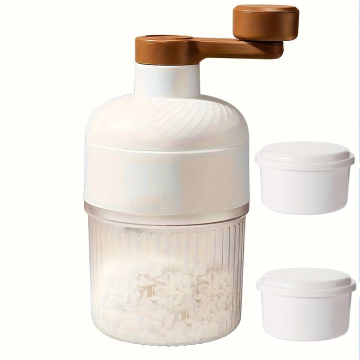 Maquina Portátil de Hielo Picado Redonda, Máquina Manual Profesional para Hielo Picado, Adecuada para Hogar y Negocios - Fácil de Usar, Rápida en la Preparación del Hielo, Duradera - No Requiere Baterías