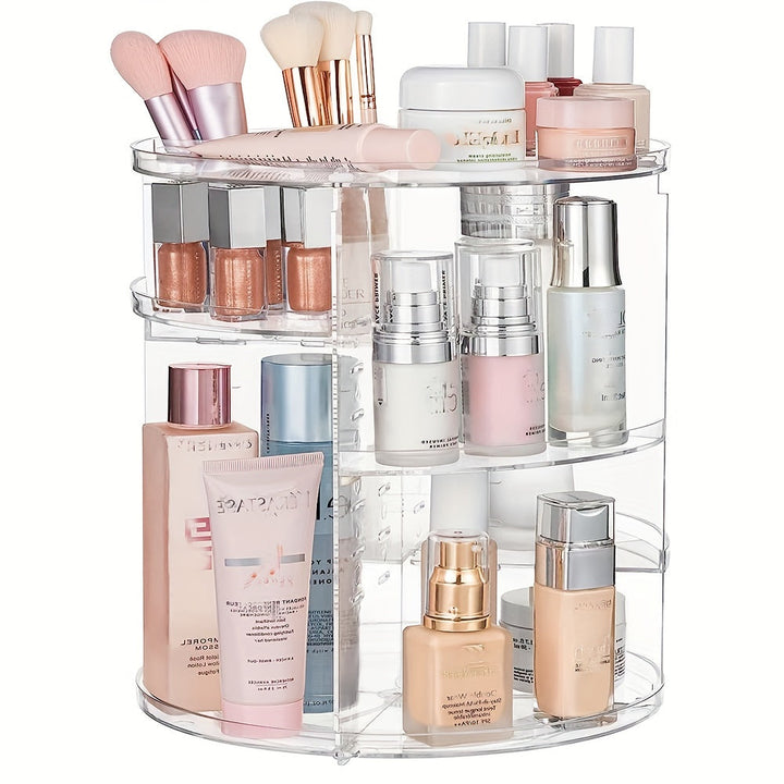 [Giratorio Transparente Maquillaje Organizer] Organizador de Maquillaje Giratorio Transparente 360° - 1 pza Estante Giratorio para Cosméticos de Encimera - Para Almacenamiento en Dormitorio y Baño