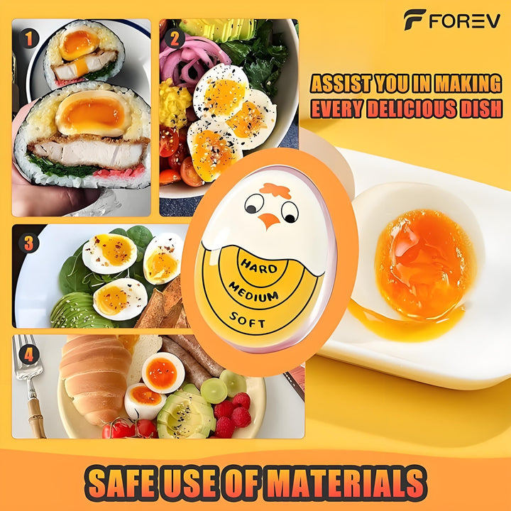 1 pieza de temporizador de huevo Kawaii y soporte de huevo cocido - Divertido gadget de cocina reutilizable sin batería con diseño de dibujos animados lindo, perfecto para huevos cocidos blandos y duros, camping, viajes, regalos de Día de la Madre, gradu