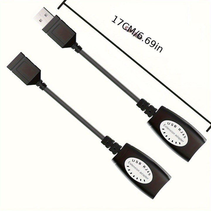 Adaptador USB a Cat5 - Extensor USB 2.0 Sobre RJ45 Ethernet, Compatible con Cables Cat5/Cat5e/Cat6/Cat7/Cat8