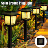 6 luces solares para tierra - Iluminación de senderos al aire libre con LED vintage, foco cálido/blanco, encendido/apagado automático, fácil de instalar, perfectas para jardín, cabaña, parque, carretera - Regalos ideales para Navidad y Halloween, ilumina