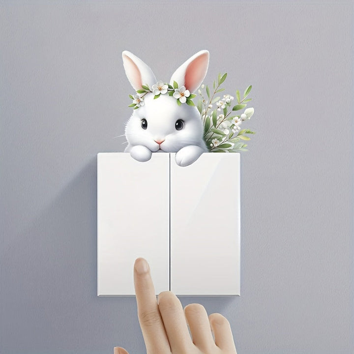 1 calcomanía, pegatinas de botón de conejo de Pascua para tapa de inodoro, decoración divertida para el hogar, muy fácil de pegar