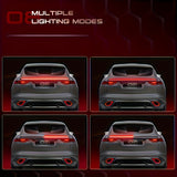 Tira de luz LED para alerón de coche, tira de luz decorativa de fibra de carbono con luz ambiental de flujo de escaneo, sin batería.