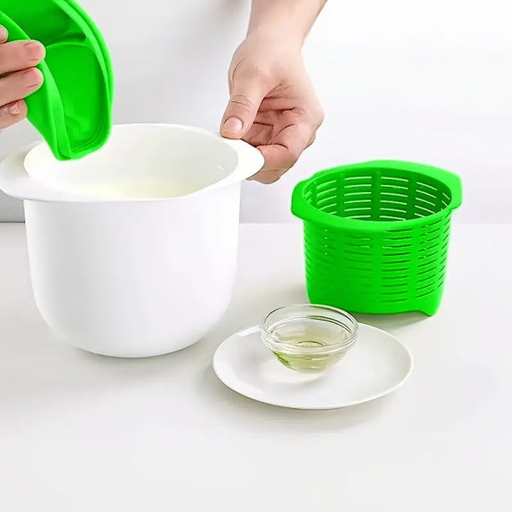 1pc Hacedor de Queso para Microondas - Sencillo Molde de Plástico para Hacer Queso Casero, Ideal para Uso en la Cocina, Incluye Cesta y Tapa