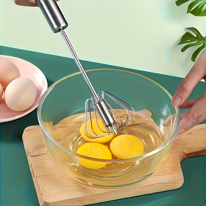 1 pieza de mezclador portátil inalámbrico - 4 velocidades, batidor de huevos de metal, adecuado para hornear y cocinar, herramientas portátiles para calentar crema, harina y huevos, accesorio de cocina esencial, mango ergonómico, diseño compacto y resist