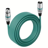 1pc 6M Cable de Microfono, Cable de Conexión de Audio, Nuevo Color Aleación de Zinc Cabeza Grande de Tres Núcleos Equilibrado Cañón Macho a Hembra Cable de Conexión de Consola de Mezcla de Audio
