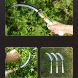 Cuchilla de hierro de manganeso duradera - Herramienta agrícola afilada para cortar césped y arroz de manera eficiente, esenciales para el jardinería al aire libre