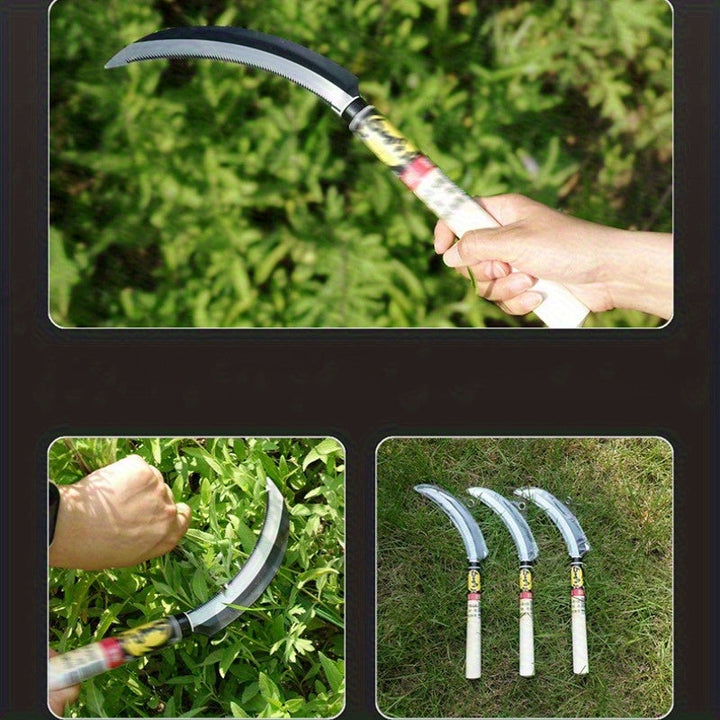 Cuchilla de hierro de manganeso duradera - Herramienta agrícola afilada para cortar césped y arroz de manera eficiente, esenciales para el jardinería al aire libre