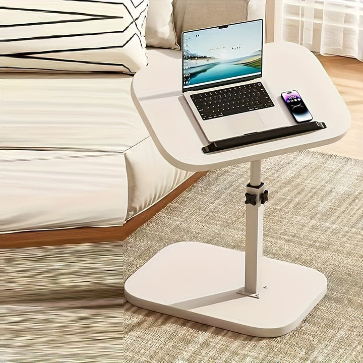 Altura Ajustable, Mesa de Volteo Giratoria de 360 Grados - Madera y Metal, Ideal para Uso en Interior y Exterior, Perfecta para Trabajar, Estudiar o Relajarse, Mesa de Estudio | Estilo Casual Moderno | Mesa de Altura Ajustable