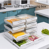 WEAVELIFE Conjunto de cajas de almacenamiento refrigerador apilables, contenedores de plástico PET y PP transparentes para cocina y despensa, caja de conservación de frescura para frutas, verduras, carne, huevo, alimentos