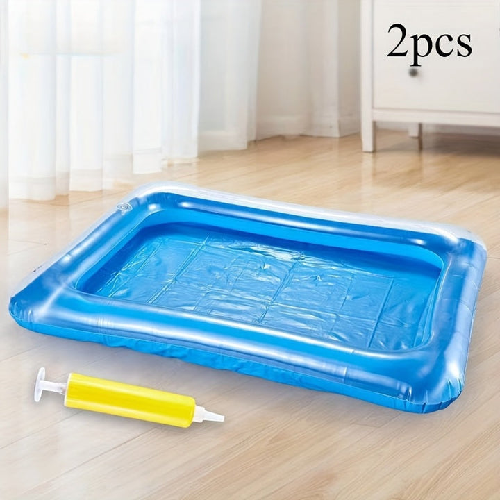Baño de pies inflable cuadrado, recipiente de pies portátil, baño de pies para entrada de piscina, kit de limpieza de piscina y pedicura