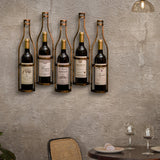 Estante para vinos de metal industrial vintage - Estante de exhibición duradero montado en la pared para decoración de bar en casa, sala de estar o comedor con diseño clásico, decoración de vinos
