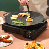 Plato de Parrilla Antiadherente de Hierro Fundido - Utensilios de Cocina Portátiles para Camping y Picnics, Sartén Multiusos con Diseño Elegante, Fácil Limpieza y Distribución Uniforme del Calor, Accesorios para Parrillas Exteriores, Equipo de Cocina Com