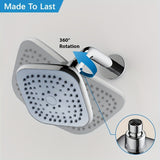 1 unidad de cabezal de ducha universal, material nuevo, ABS grueso, 4 pulgadas (aproximadamente 9.5 cm), cabezal de ducha tipo lluvia, flujo alto, diseño cuadrado, función de salida única reforzada, ideal para duchas empotradas, acabado pulido, cromado