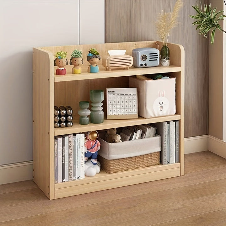 Estantes de libros de pino, estanterías y organizadores de madera maciza, armarios de almacenamiento de tres niveles y estanterías, hechos de madera maciza natural, perfectos para oficinas, salones y dormitorios.