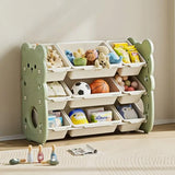 Estantería de Almacenamiento Verde Multinivel para Juguetes con 10 Escenas, Organizador Portátil y Versátil para Libros y Espacio Ahorrador