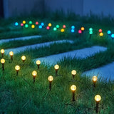 Lámpara de Inserción en el Suelo con Bolas Acrílicas Solares, Cadena de Luz Exterior de 30 Piezas para Jardín y Patio, Decoración de Villa con Ambiente Especial, Resistente al Salpicadero IP44