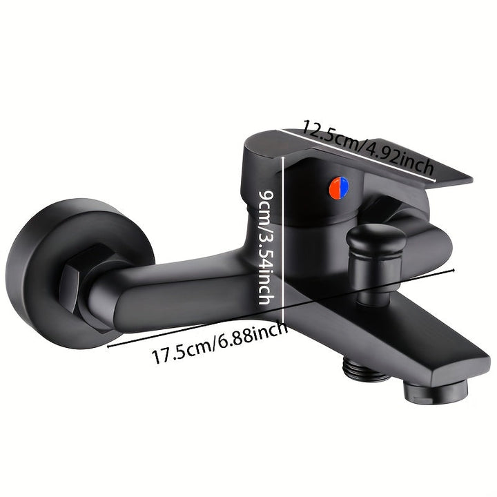 Juego de Grifo de Ducha Negro Elegante TWINBELL con Cabezal de Ducha de Lluvia - Control Dual de Agua Caliente y Fría, Diseño Grueso a Prueba de Explosiones, Instalación Fácil, No Requiere Energía