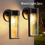 Luces solares para exteriores LED, luces de pared cilíndricas, adecuadas para patios, jardines, senderos y decoración de paisajes. Luces para césped, luces de pared, 2/4/6 piezas.