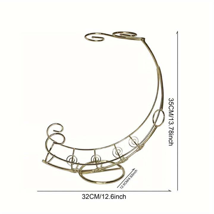 Porta Botellas de Vino de Metal Dorado, Botellero Independiente para Cocina, No Requiere Energía, Almacenamiento de Metal Duradero, Exhibición de Bar en Casa, Decoración de Cocina y Comedor