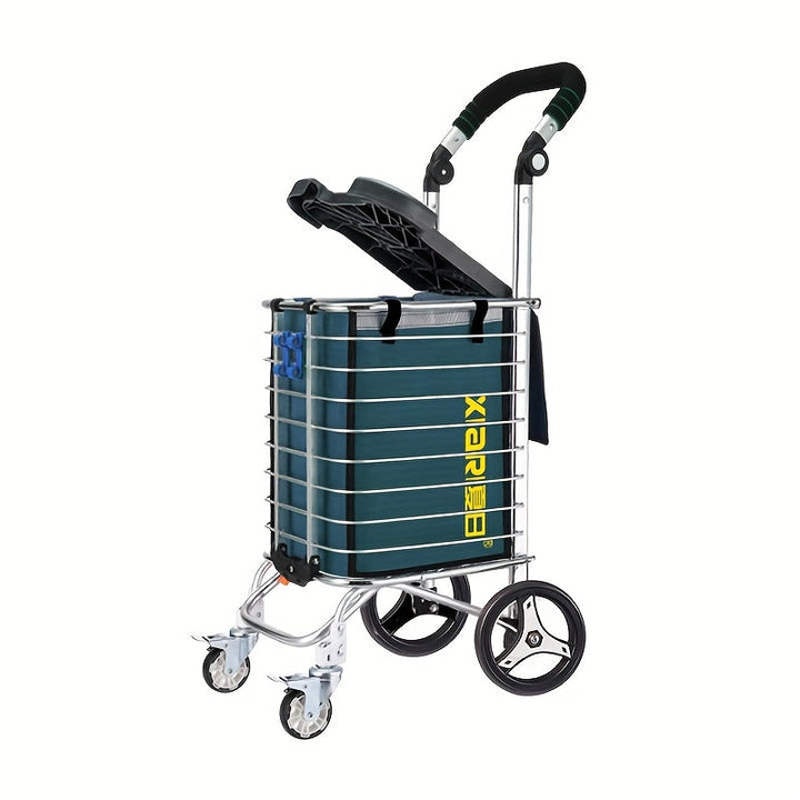 XIARI Carrito Plegable Multiusos - Hierro Duradero, Ruedas de Polipropileno para Cocina y Comedor, XIARI