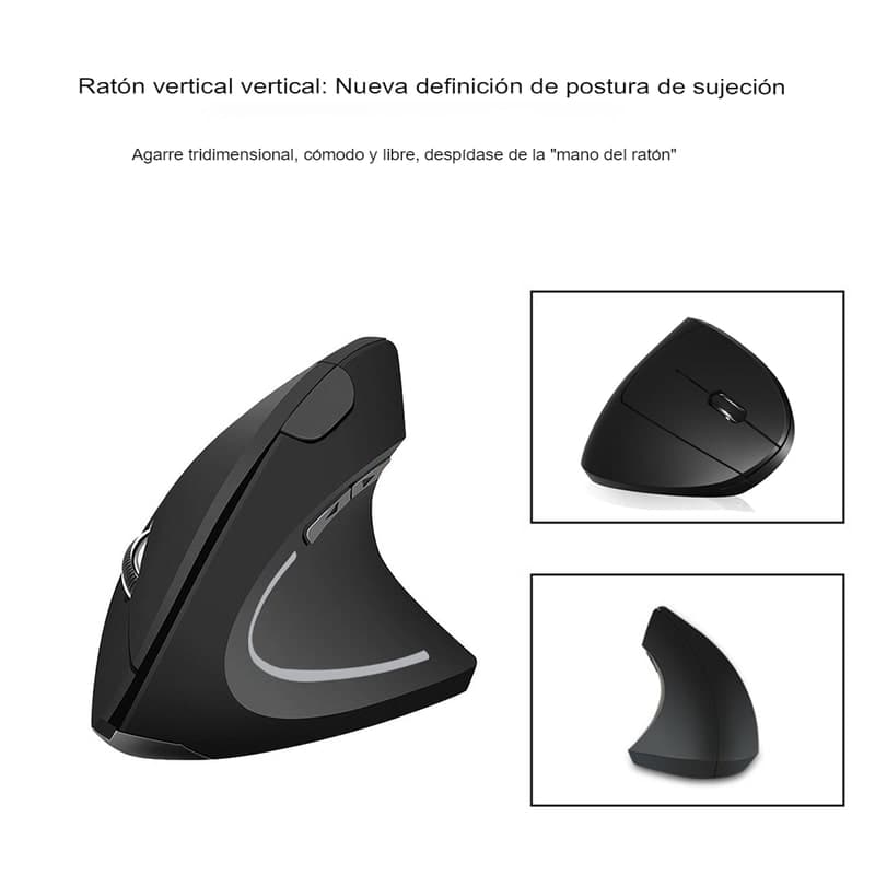 Mouse Vertical Ergonómico Inalámbrico Recargable 6 Botones