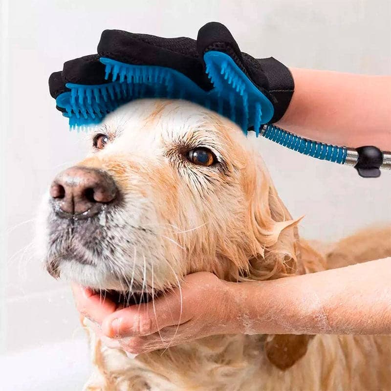 Cepillo Guante Manguera Mascota Baño Perro Gato Ducha Canina