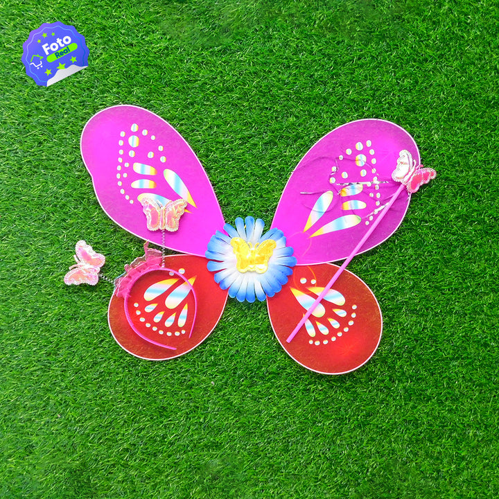 Disfraz De Mariposa Hada Alas Diadema Varita Halloween OF491