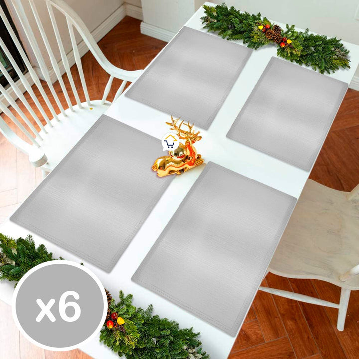 Mantel Individual Navideño x6 Metalizado Mesa Decorativo B315X6