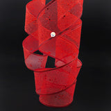 Cinta de Malla Navideña Metalizada x3 Rollos 9 m Rojo 6246RO