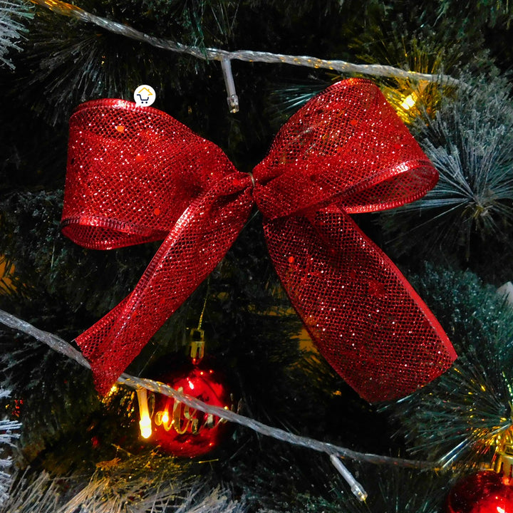 Cinta de Malla Navideña Metalizada x3 Rollos 9 m Rojo 6246RO