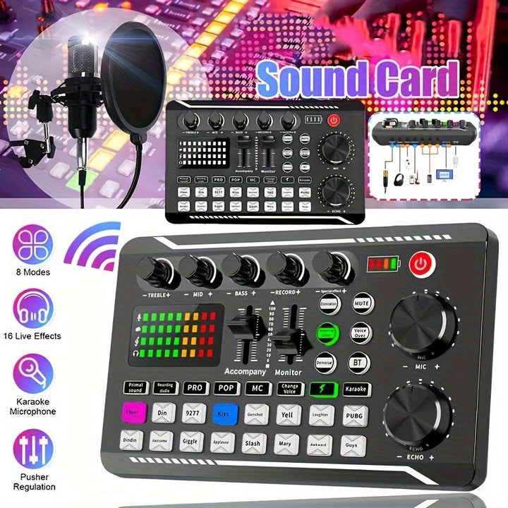 Consola de mezcla de DJ alimentada por USB con interfaz de audio, cambiador de voz, batería de litio recargable de 1200 mAh - Ideal para transmisiones en vivo, podcasts, juegos | Salida de calidad de estudio, consola de juegos