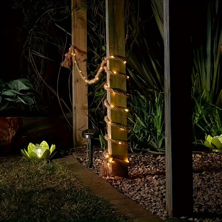 1 pieza de luz solar de cuerda, 5 metros/197 pulgadas - Luces de hadas LED doradas con diseño de cuerda, impermeables y 8 modos, ideales para decoración al aire libre, jardín, patio, pared, techo, balcón - Perfectas para el Día de San Valentín, Pascua, E