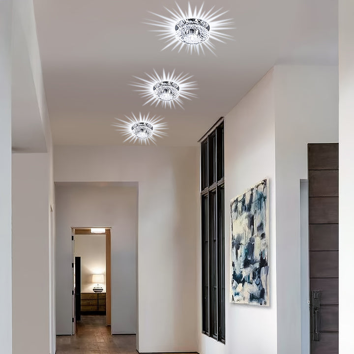 1 pieza de luz de techo LED de cristal moderna y elegante, adecuada para la decoración del hogar en salas de estar, dormitorios, pasillos, escaleras, cafeterías, restaurantes, hoteles, centros comerciales, fácil de instalar | Luz de habitación