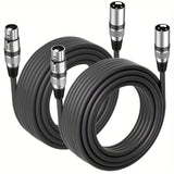 2 Paquetes de Cables XLR de 6.1 metros, Cable XLR Macho a Hembra de 3 Pines para Micrófonos, Mezcladores y Altavoces, Compatible con Microfónicos y Más