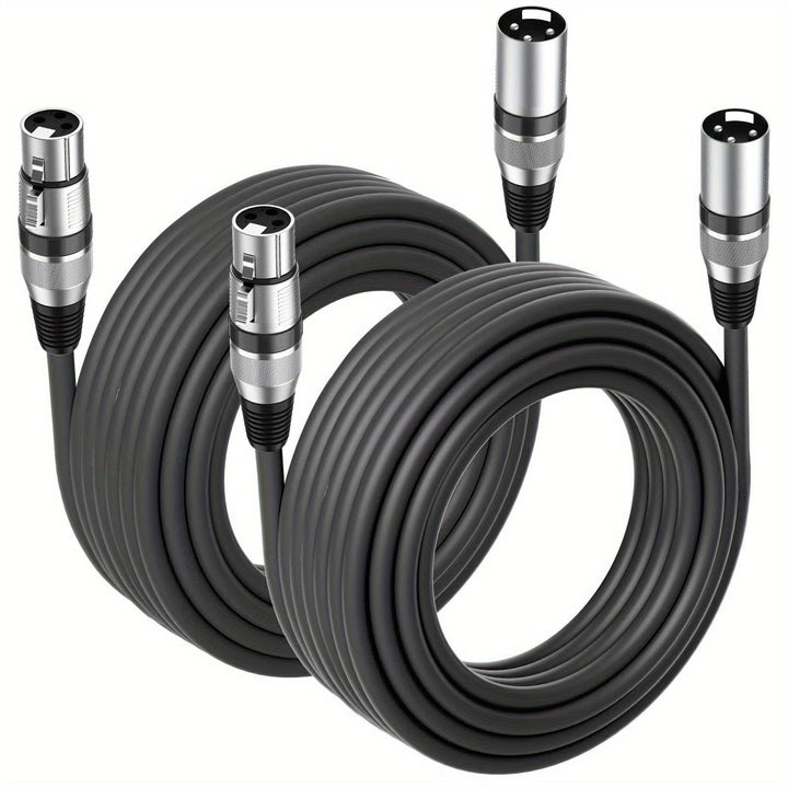 2 Paquetes de Cables XLR de 6.1 metros, Cable XLR Macho a Hembra de 3 Pines para Micrófonos, Mezcladores y Altavoces, Compatible con Microfónicos y Más