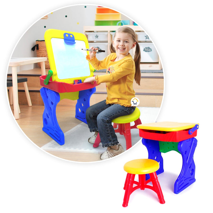 Escritorio Didáctico 2 En 1 Pupitre Tablero Niños PF4020