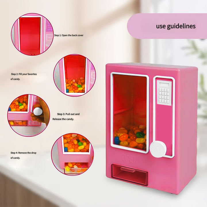 1 unidad, Dispensador Mini Retro de Caramelos - Perfecto para chicles, gominolas y snacks - Sin batería - Accesorio ideal para la cocina y un gran regalo para jóvenes