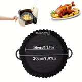 Canasta Reutilizable de Silicona para Freidora de Aire con Asas - Bandeja Antiadherente Alimentaria para Hogar, Caravana y Cocina - Lavavajillas Segura, /Blanco, Accesorio de Cocción, Diseño Fácil de Usar, Material No Tóxico, Ideal para Viajeros