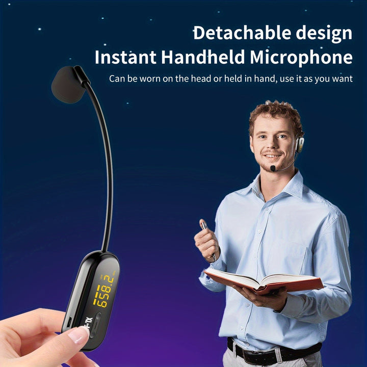 JYX Brand, U-210, Auriculares inalámbricos dobles con micrófono, se pueden usar al mismo tiempo por 2 personas, micrófono para auriculares, carga USB, enchufa y juega, actuación en escena, actuación, karaoke, altavoz, amplificador, altavoz con micrófono,