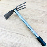 1 pieza de pala y rastrillo de doble propósito con mango de acero duradero - Herramienta de jardinería ergonómica para palas y rastrillos eficientes, ideal para plantar flores, mantenimiento de jardines | Rastrillo de metal resistente | Diseño ergonómico