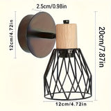 2 Piezas de Apliques Industriales Modernos - Jaula Metálica Negra, Iluminación Semi-Encastrada/Montaje Empotrado para Sala, Dormitorio, Oficina, Cafetería - Compatible con Bombillas E26/E27 (Bombillas No Incluidas) - Ideal para Hogar, Hotel, Espacios Com